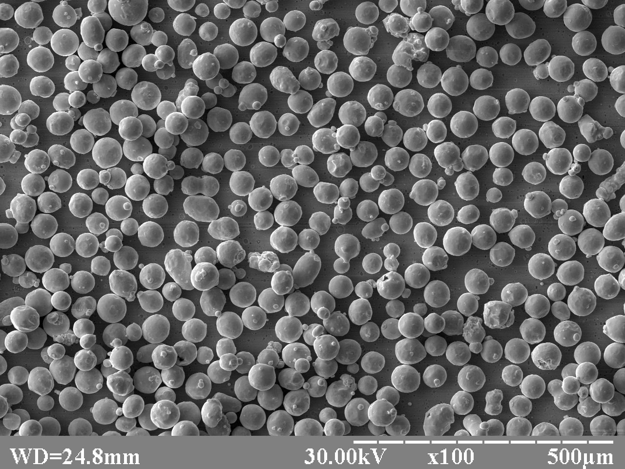 Micrograph of Ti-6Al-4V titanium alloy powder particles